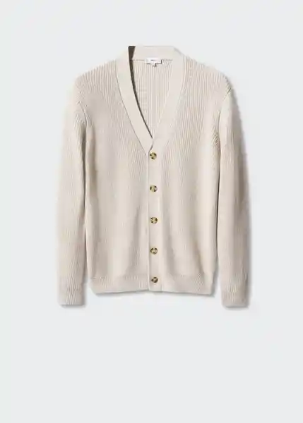 Saco Cardigan Cottonc Hielo Talla M Hombre Mango