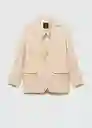 Blazer Clavel Beige Talla S Mujer Mango