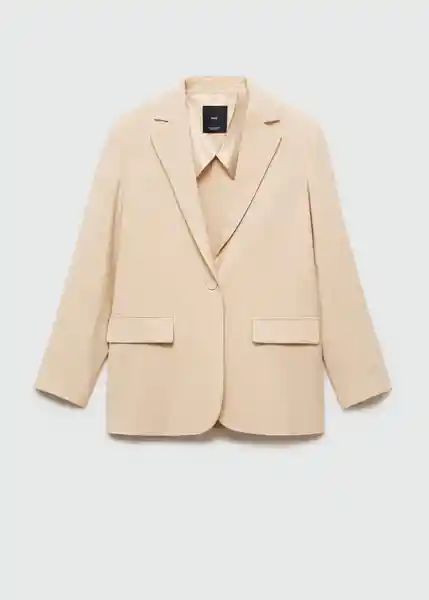 Blazer Clavel Beige Talla S Mujer Mango