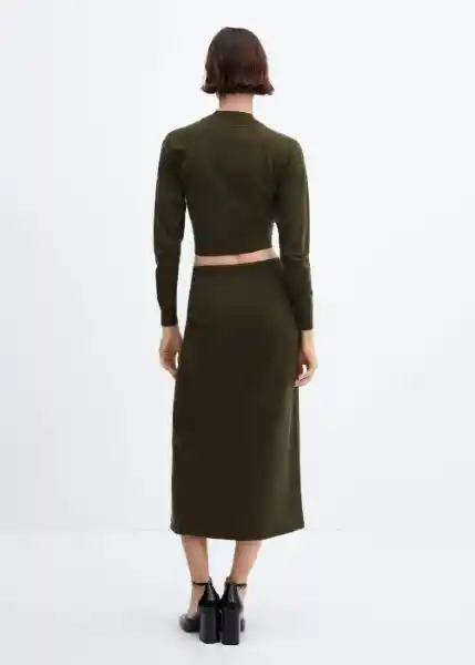 Falda Percebe Khaki Talla XS Mujer Mango