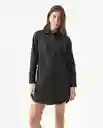 Vestido Camisero Corto Negro Noche Ultraoscuro T XS Chevignon