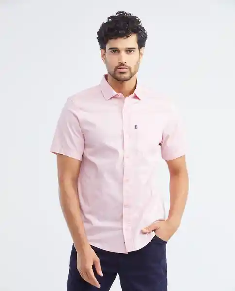 Camisa M/c Carbon Pocket Rosa Parvo Claro Talla L Hombre Chevignon