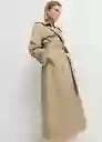 Gabardina Trench Eiffel Beige Talla M Mujer Mango