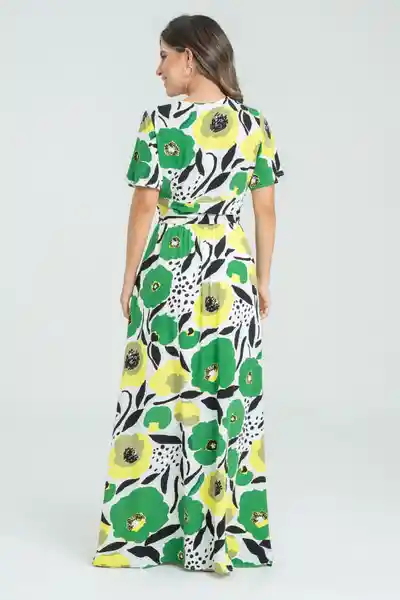 Vestido Flowy Color Verde Pasto Talla M Ragged