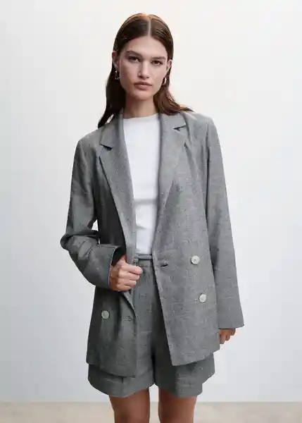 Blazer Americana Farah Gris Talla XL Mujer Mango