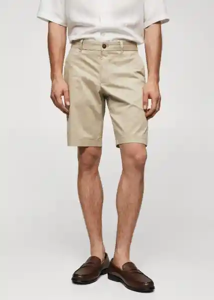 Bermuda Gracia Beige Talla 46 Hombre Mango