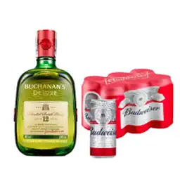 Combo Whisky Buchanans 12 Años + Budweiser 6 Und