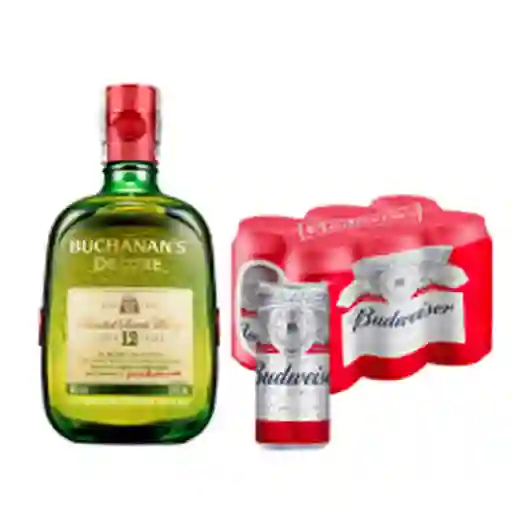 Combo Whisky Buchanans 12 Años + Budweiser 6 Und