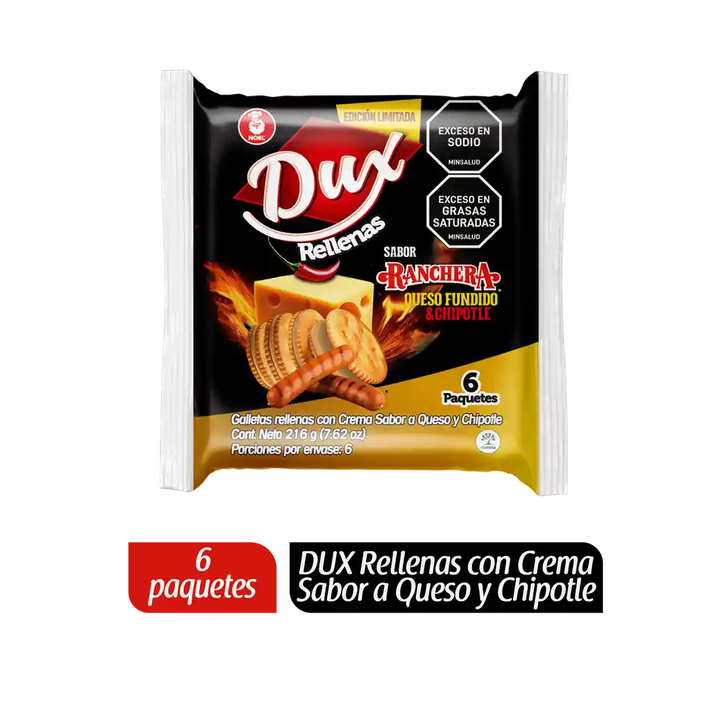 Galletas Dux Ranchera Queso Fundido (216 Gr)