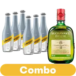 Combo Soda Schweppes 300 mL 6 Unds + Whisky