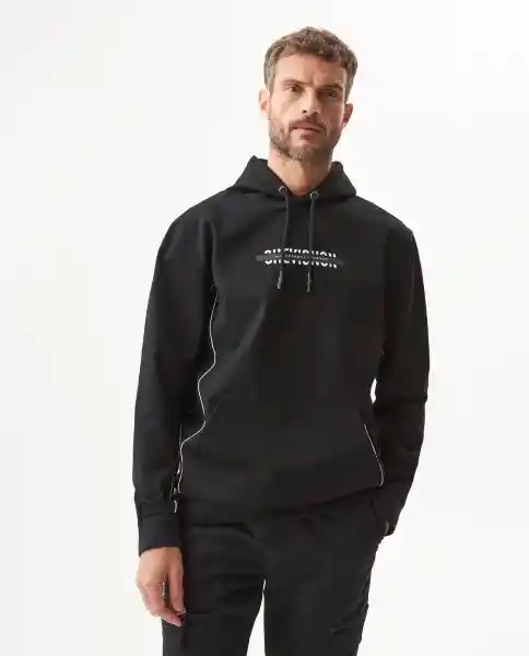 Hoodie Racing Piping Masculino Negro Sombrio Talla L Chevignon