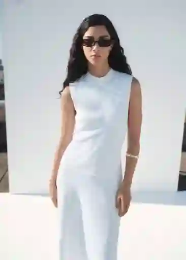 Vestido Bima Blanco Talla S Mujer Mango
