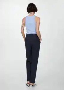 Pantalón Boreal Marino Talla 44 Mujer Mango