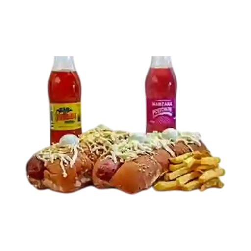 2 Perros Sencillos + 2 Bebidas