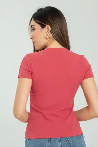 Camiseta Rib Color Rojo Carnauba Talla L Ragged