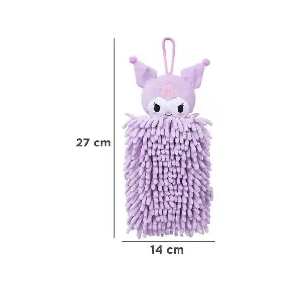 Toalla Para Manos Tipo Mechudo Kuromi Sanrio Morado Miniso