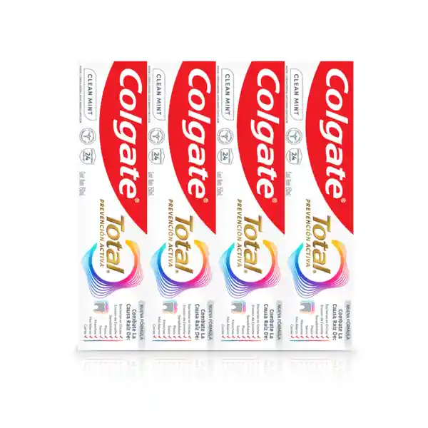 Colgate Crema Dental Total Clean Mint Prevención 150 mL x 4