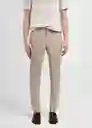 Pantalón París Beige Talla 38 Hombre Mango