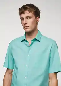 Camisa Oxfordh-H Agua Talla L Hombre Mango