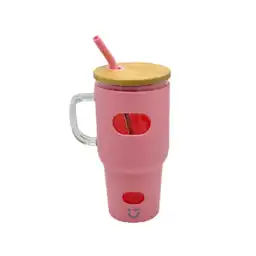 Vaso de Vidrio Rosa 1020 mL Miniso