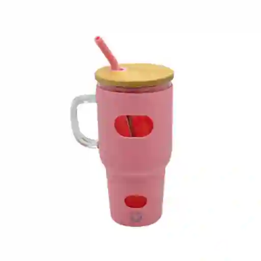 Vaso de Vidrio Rosa 1020 mL Miniso