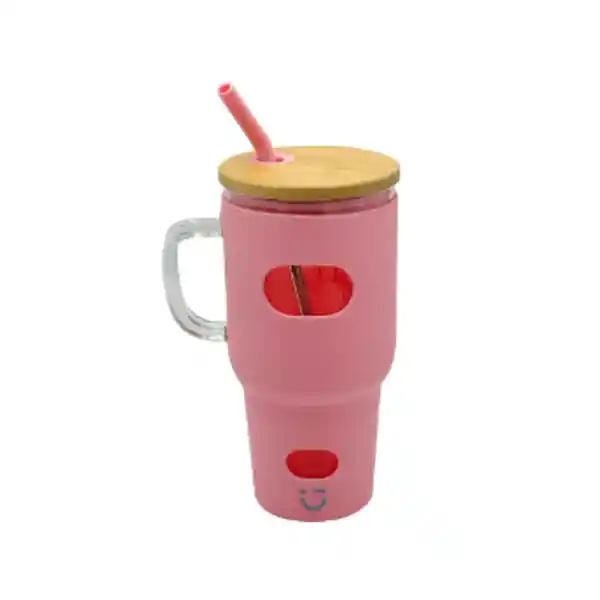 Vaso de Vidrio Rosa 1020 mL Miniso