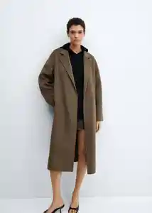 Abrigo Batin Khaki Talla S Mujer Mango