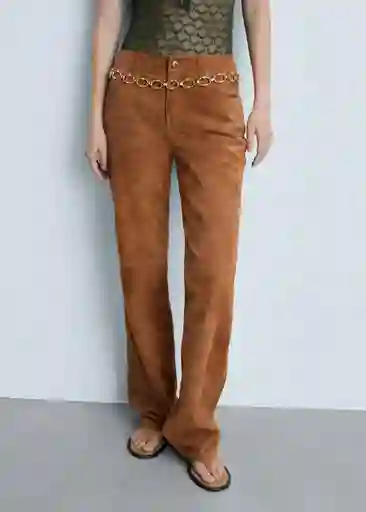 Pantalón Brooke Camel Talla 36 Mujer Mango