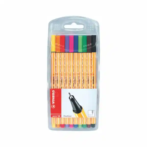 Stabilo Plumígrafo Point 88 Estuche 10 Colores Surtidos