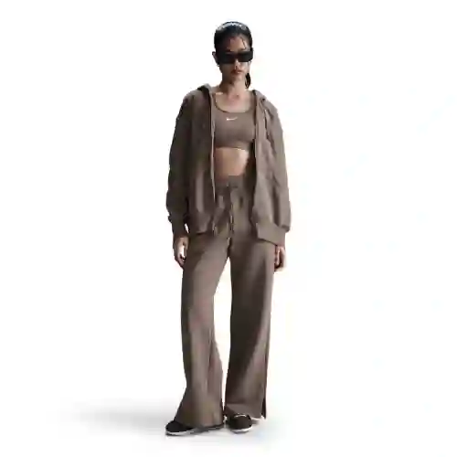 Nike Pantalón W Nsw Phnx Wide Lifestyle de Mujer Café Talla L