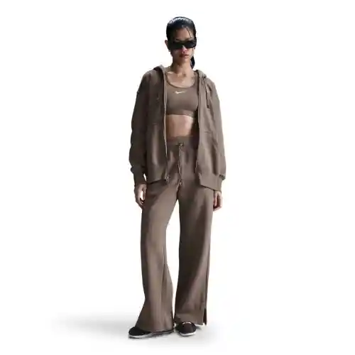 Nike Pantalón W Nsw Phnx Wide Lifestyle de Mujer Café Talla L
