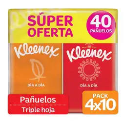 Pañuelos Faciales Kleenex de Bolsillo Pe 4 x 10 Und