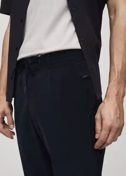 Pantalón Lunar Navy Talla 40 Hombre Mango