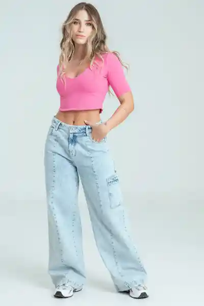 Jean Cargo Alabama Color Azul Claro Talla 12 Ragged