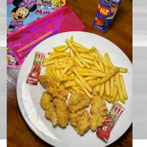 Crunch de pollo con papitas