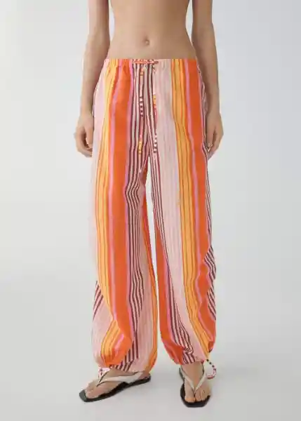 Pantalón Byron Naranja Talla XS Mujer Mango