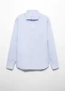 Camisa Satin Azul Talla L Hombre Mango