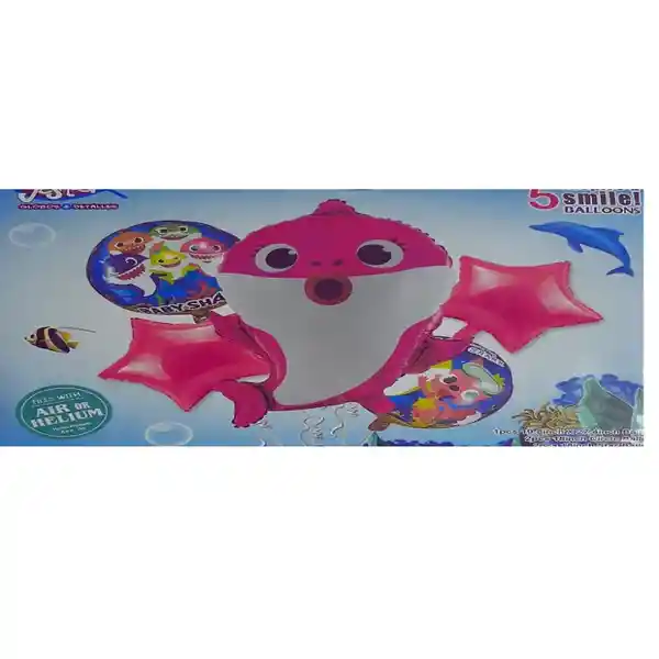 Yyk Bouquet de Globos Baby Shark Rosado