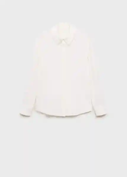 Camisa Basic Off White Talla M Mujer Mango