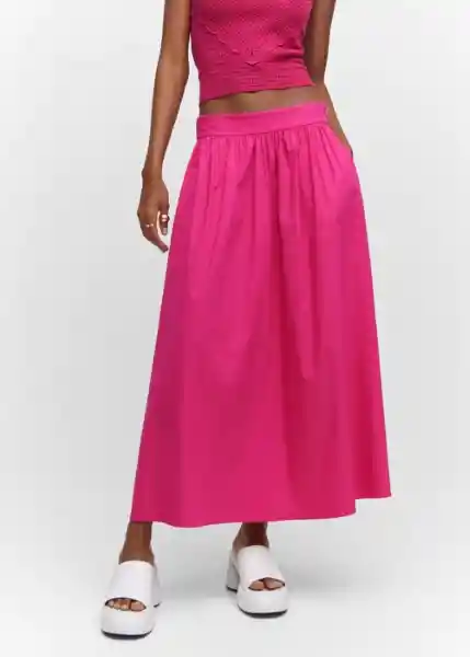 Falda Creta Fucsia Talla 18 Mujer Mango