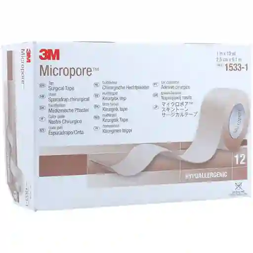 3M Micropore Piel 1.0 Ref 1533-1 12