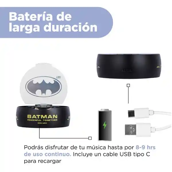 Audífonos Inalámbricos Serie dc Batman Miniso