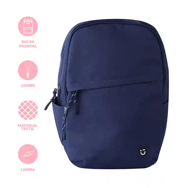 Maleta Escolar Cierre Inclinado Azul Marino Miniso