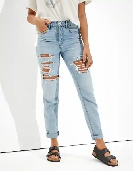 American Eagle Jean Tomgirl Roto Tiro Bajo Hielo Talla 6 Regular