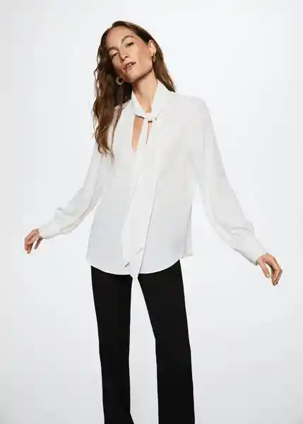 Blusa Sonia Offwhite Talla S Mujer Mango