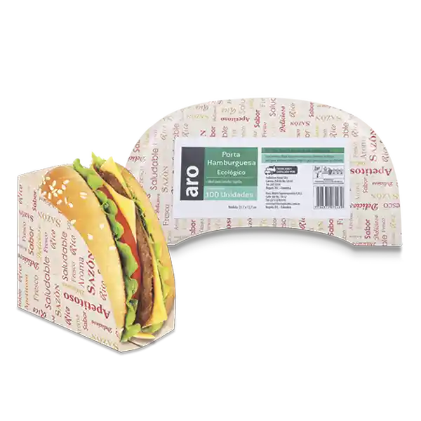 Porta Hamburguesa Aro Carton