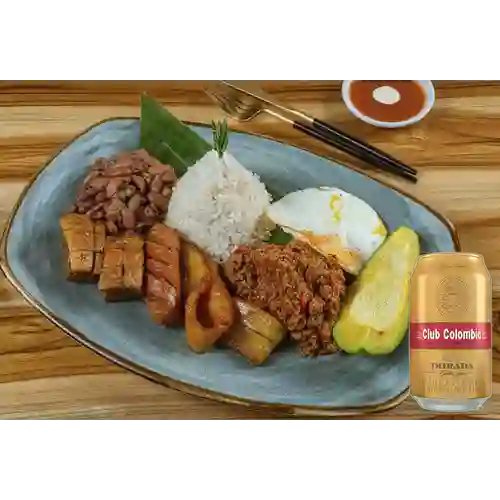 Combo Bandeja Paisa + Club col. Dorada Lta 330ml