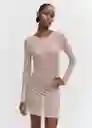 Vestido Mona Rosa Palo Talla L Mujer Mango