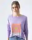  Camiseta Mujer Morado Talla M 602E006 AMERICANINO 