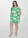 Enterizo Alazán Verde Talla XL Mujer Mango